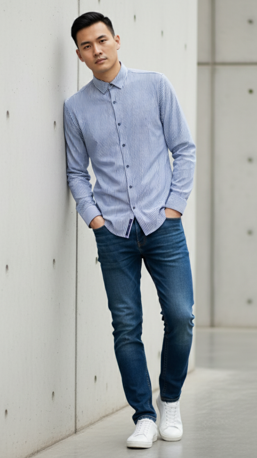 CAMISA MANGA LONGA LISTRADA